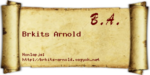 Brkits Arnold névjegykártya